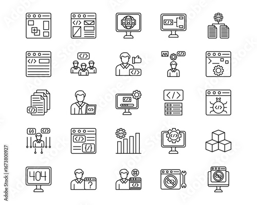No Code Line Vector Icons