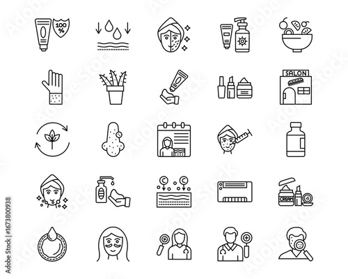 Skincare Line Vector Icons