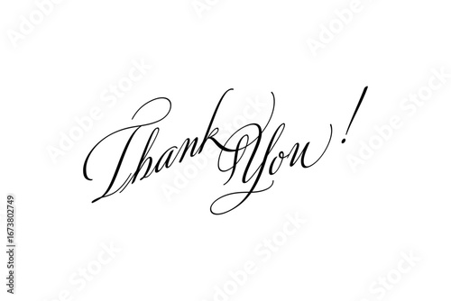 Thank You ! - 手書き風の書体で書いたThank You !（ありがとう）の文字（カリグラフィー）

