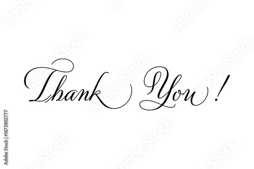 Thank You ! - 手書き風の書体で書いたThank You !（ありがとう）の文字（カリグラフィー）
