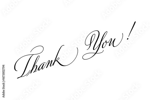 Thank You ! - 手書き風の書体で書いたThank You !（ありがとう）の文字（カリグラフィー）
