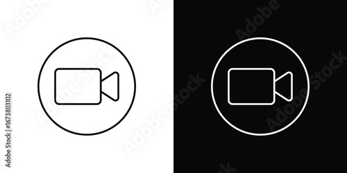 Video call icon Clip Art design. Line icons