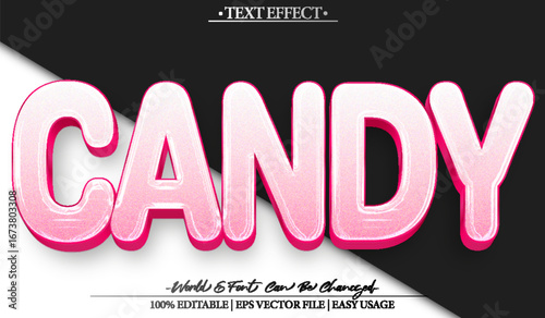 Cute Candy Sugar Gum Sweet Treat Text Effect Editable Alphabet