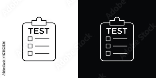 Test icon Clip Art design. Line icons