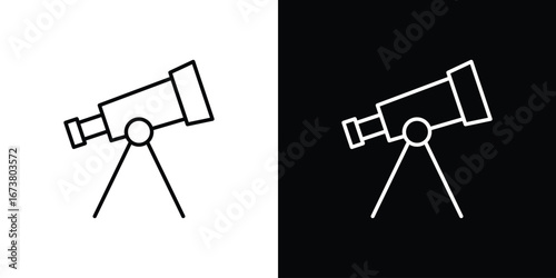 Telescope icon Clip Art design. Line icons