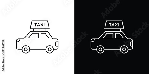 Taxi icon Clip Art design. Line icons