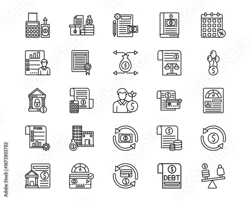 Finance Line Vector Icons