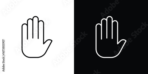 Stop icon Clip Art design. Line icons
