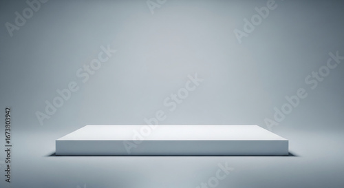 Wallpaper Mural White square platform on gray background, showcasing blank space ideal for product display or advertisement, representing simplicity, minimalism and clean design for business presentations Torontodigital.ca