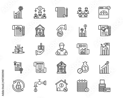 Finance Line Vector Icons