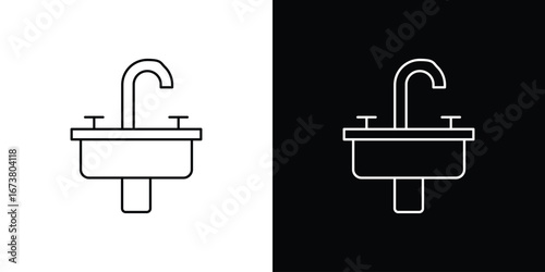 Sink icon Clip Art design. Line icons