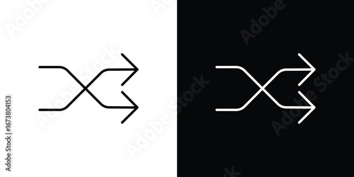 Shuffle icon Clip Art design. Line icons