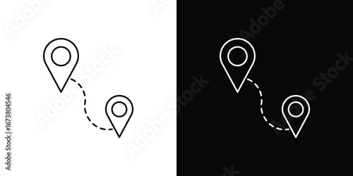 Route icon Clip Art design. Line icons