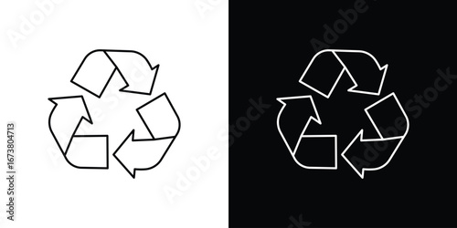 Recycle icon Clip Art design. Line icons