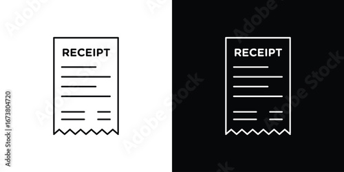 Receipt icon Clip Art design. Line icons