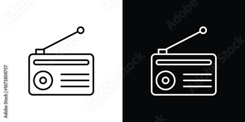 Radio icon Clip Art design. Line icons