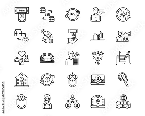 Digital Nomad Line Vector Icons