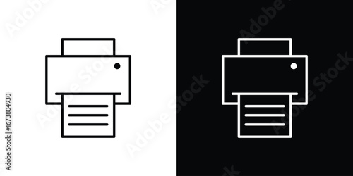 Print button icon Clip Art design. Line icons