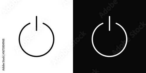 Power button icon Clip Art design. Line icons