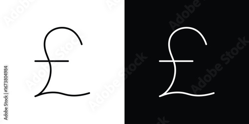 Pound icon Clip Art design. Line icons