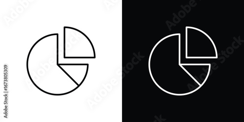 Pie chart icon Clip Art design. Line icons