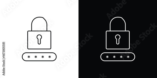 Password icon Clip Art design. Line icons