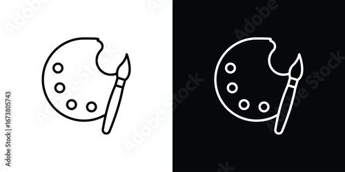 Palette icon Clip Art design. Line icons