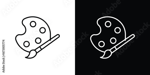 Paint icon Clip Art design. Line icons