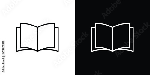 open book icon Clip Art design. Line icons