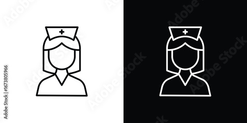 Nurse icon Clip Art design. Line icons