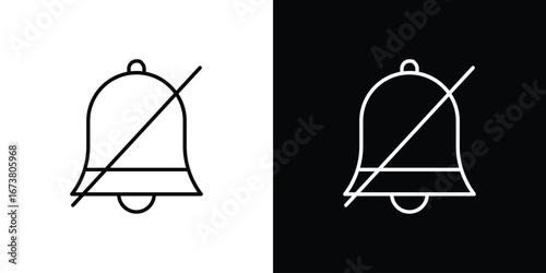 Notification off icon Clip Art design. Line icons