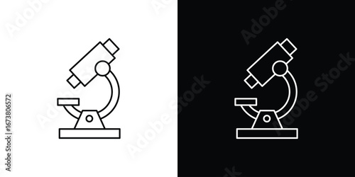 Microscope icon Clip Art design. Line icons