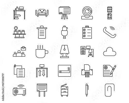 Office Line Vector Icons