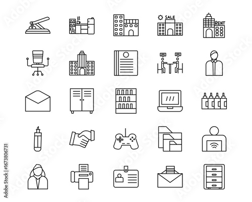 Office Line Vector Icons