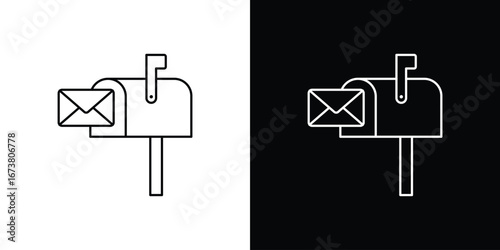 Mailbox icon Clip Art design. Line icons