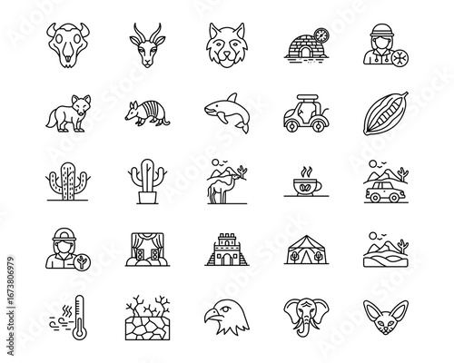 In The Wild Line Vector Icons