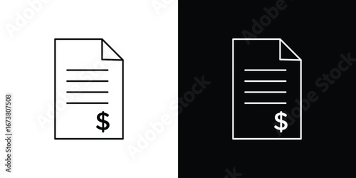 Invoice icon Clip Art design. Line icons