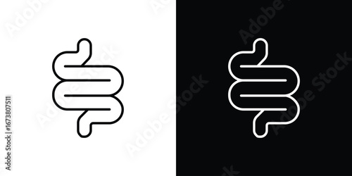 Intestine icon Clip Art design. Line icons