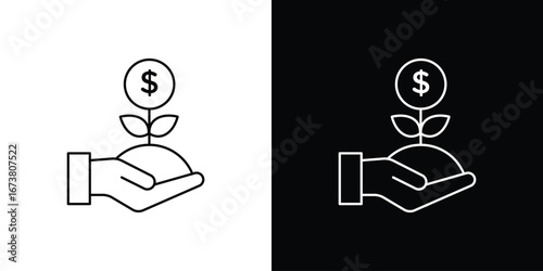 Investment icon Clip Art design. Line icons