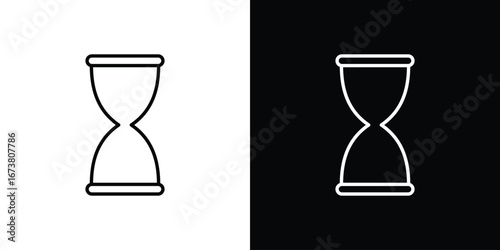 Hourglass icon Clip Art design. Line icons