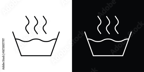 Hot Water icon Clip Art design. Line icons