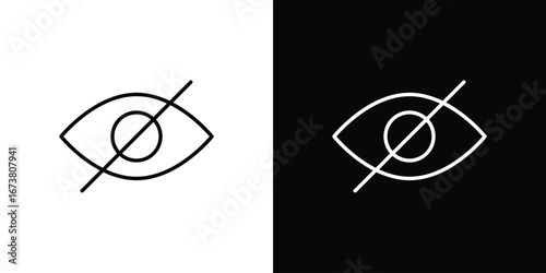 Hide icon Clip Art design. Line icons