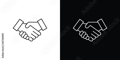 Handshake icon Clip Art design. Line icons