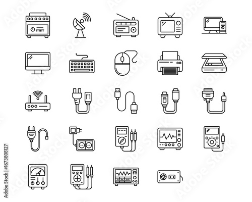 Electric Circuits Vector Icons