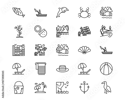 Coastline Vector Icons