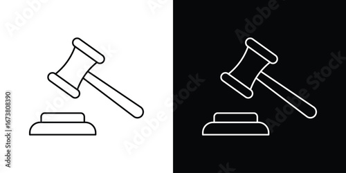 Gavel icon Clip Art design. Line icons