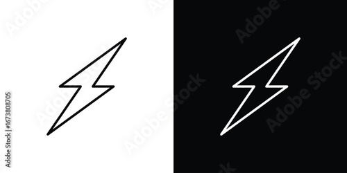 Flash icon Clip Art design. Line icons