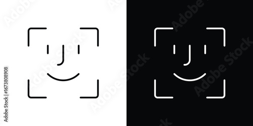 Face id icon Clip Art design. Line icons