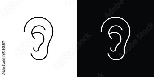 Ear icon Clip Art design. Line icons