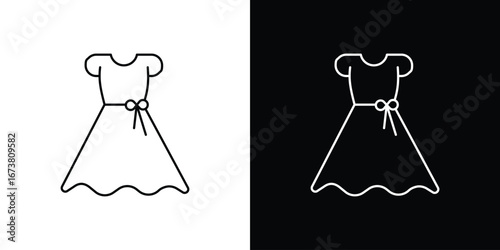 Dress icon Clip Art design. Line icons